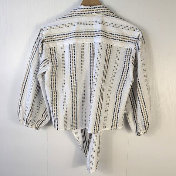 Tommy Hilfiger Womens Button Down Shirt S Blue Stripe Classic Casual Preppy - Picture 3 of 14